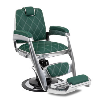Jupiter Barber Chair with White Quilting - Made in Italy